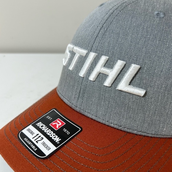 Brand New STIHL Gray and Brown Richardson Trucker Hat - Picture 6 of 7